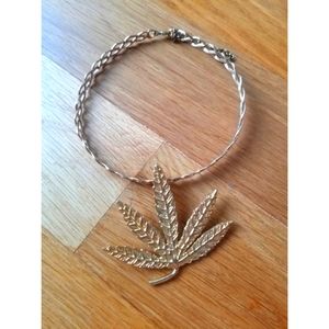 Golden weed necklace